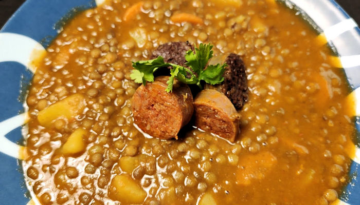 Receta de Lentejas con Chorizo y Morcilla de Arguiñano