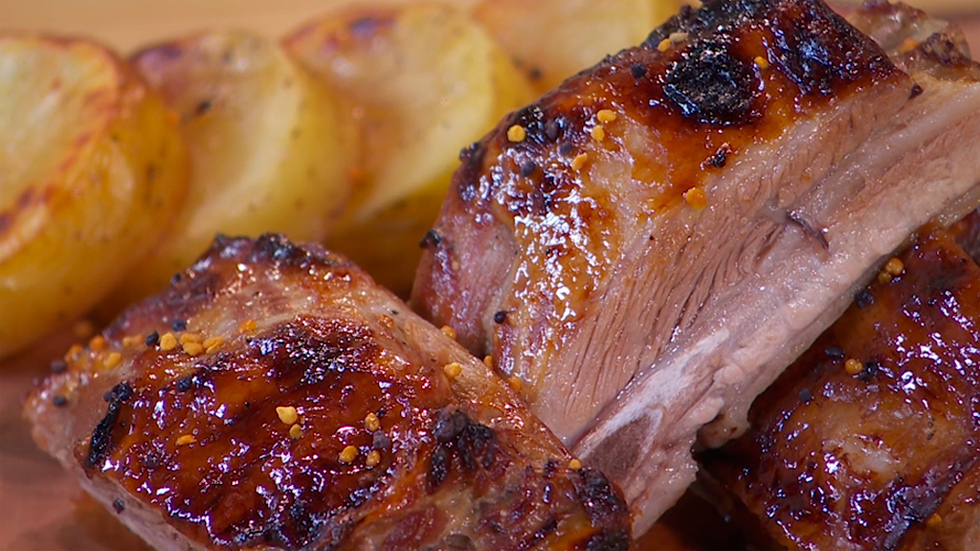 Costillar de cerdo al horno con miel