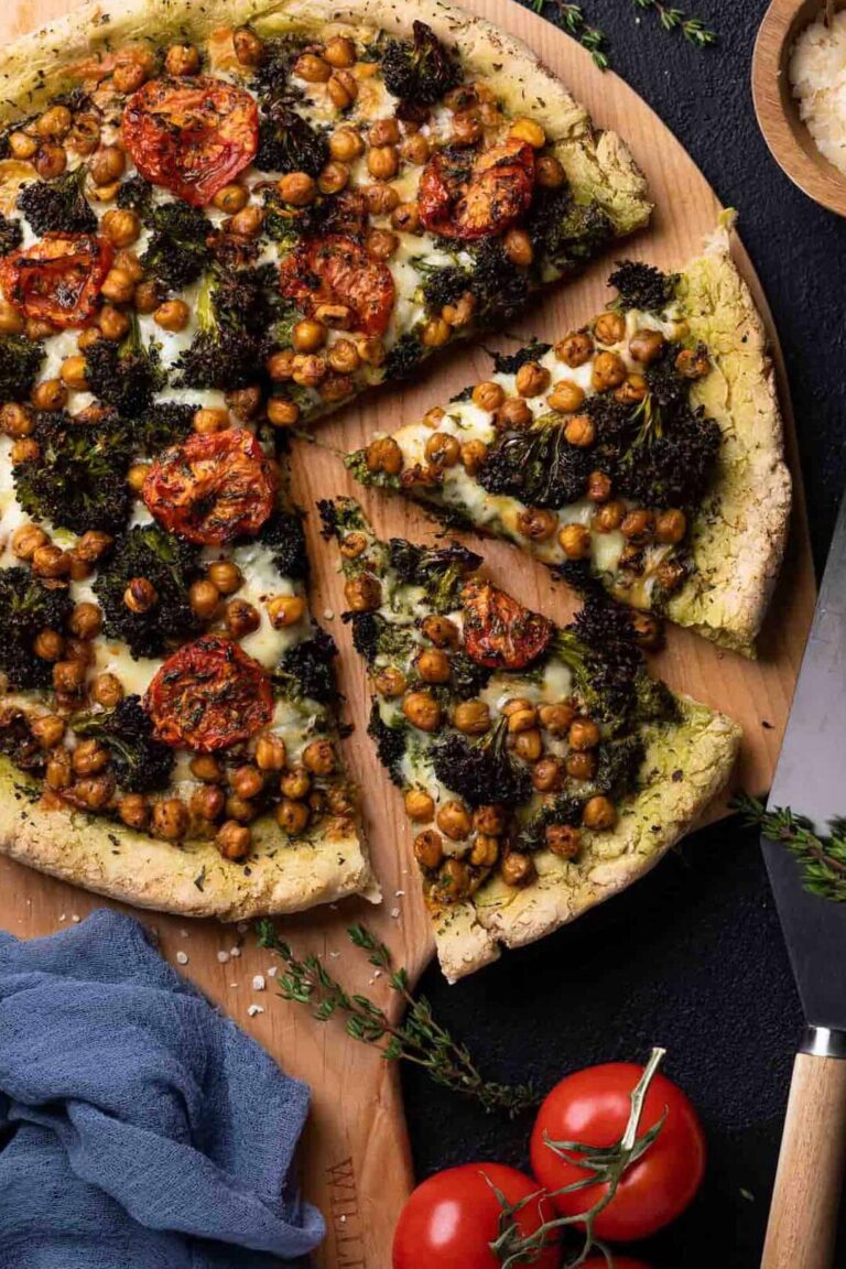 Deliciosa receta de pizza de garbanzo sin gluten y saludable