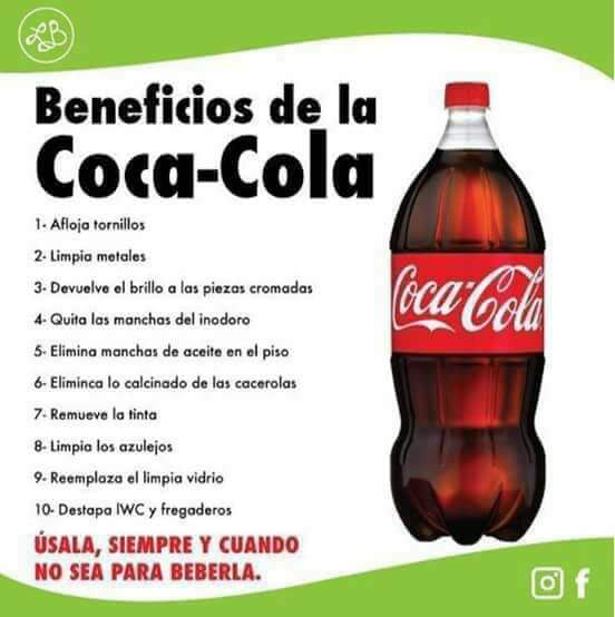 Descubre los beneficios de la Coca Cola