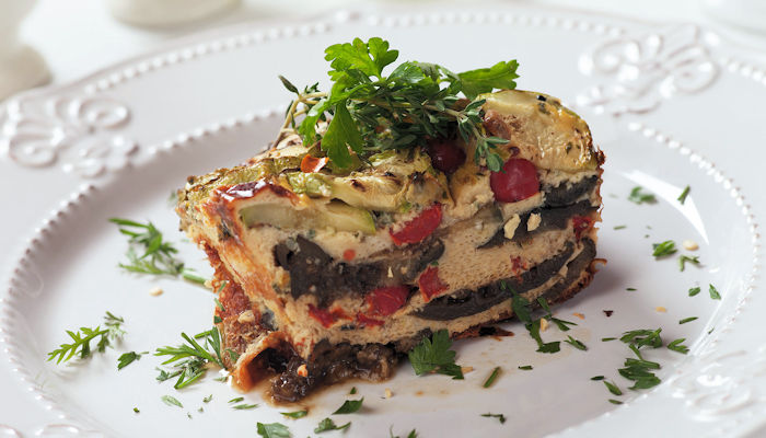 pastel con berenjenas calabacines y carne picada